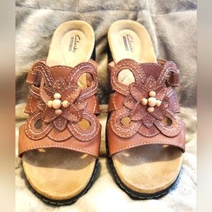 Clarks Brown Leather Sandals